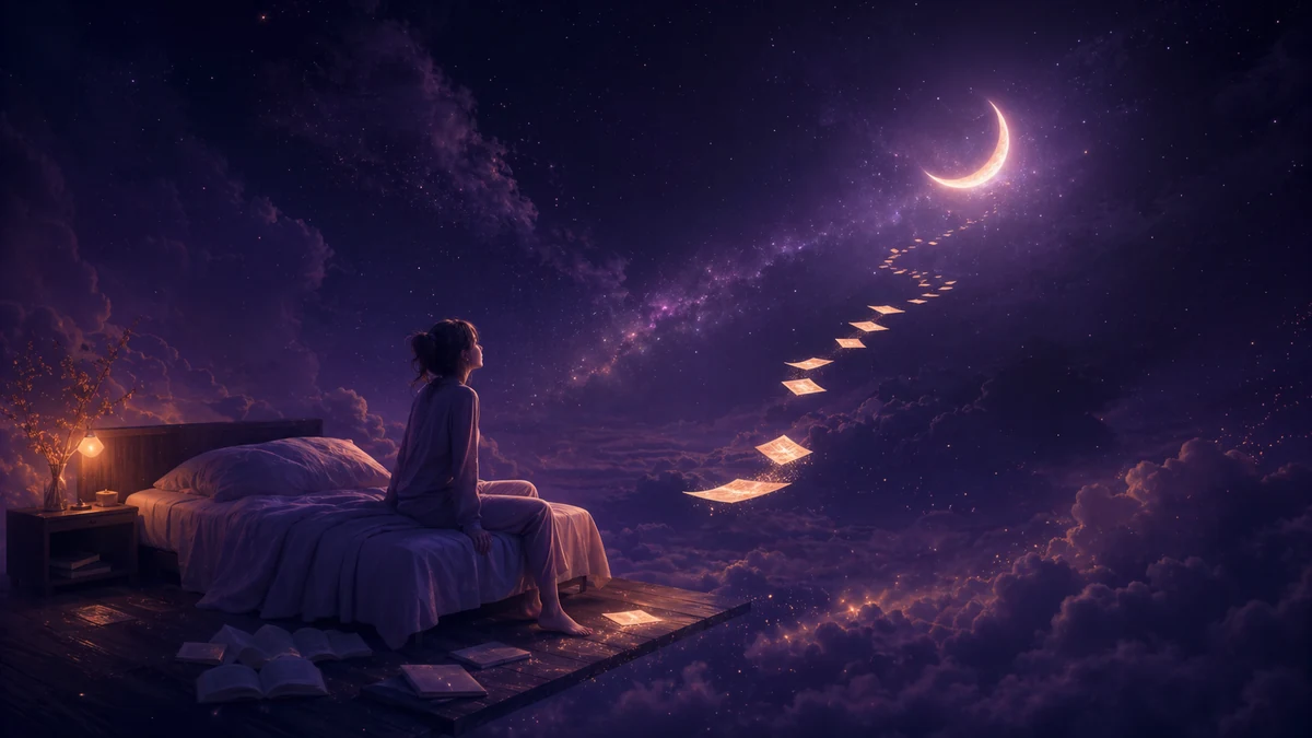 Dream journal on a bed