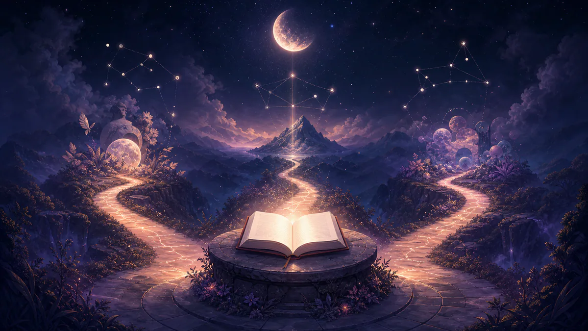 Dreamlike editorial illustration for Best Dream Journal Apps by Need (2026)