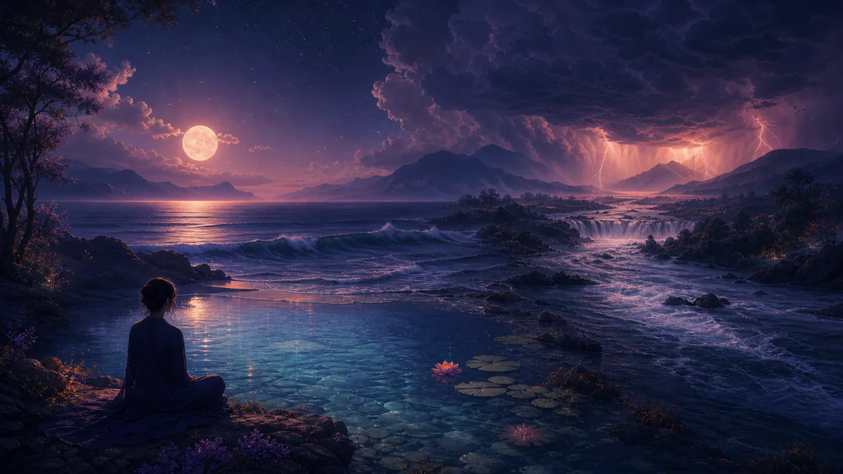 Dreamlike editorial illustration for Water Dream Symbols: What Water Means in Your Dreams