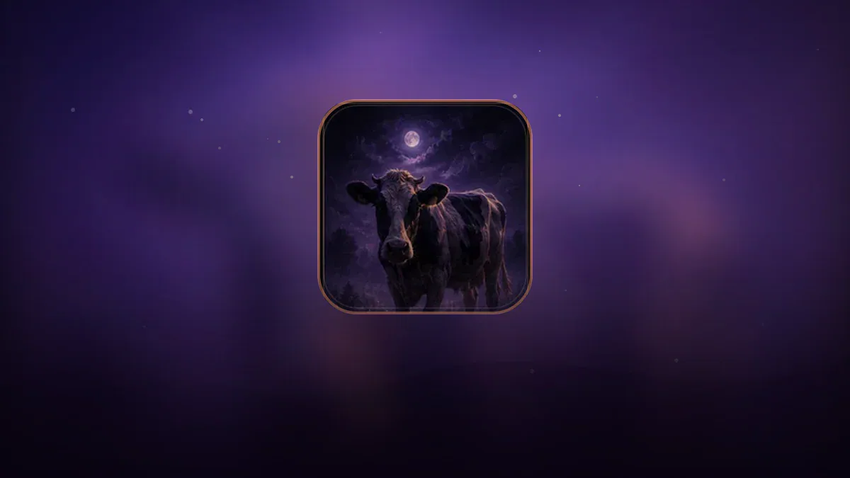 Dreamlike illustration representing the symbol Cow