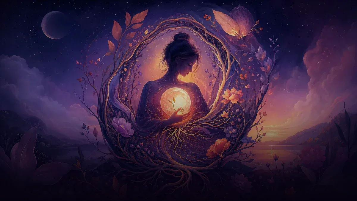 Dreamlike illustration representing the symbol Pregnancy