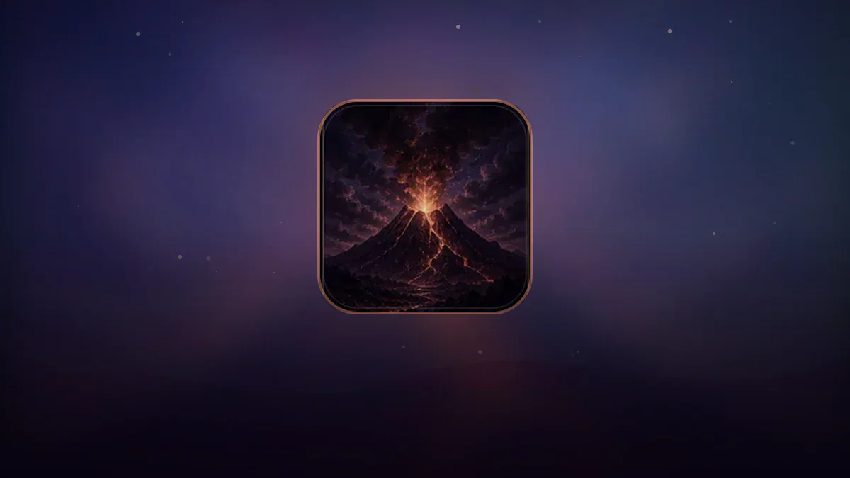 Dreamlike illustration representing the symbol Volcano