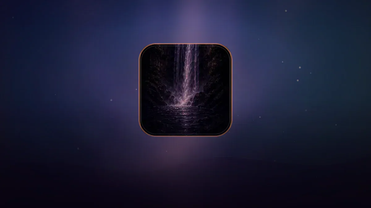 Dreamlike illustration representing the symbol Waterfall