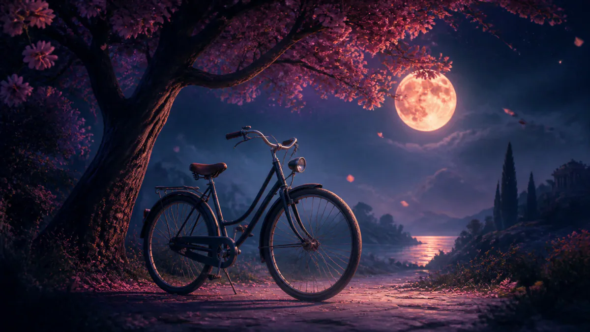 Dreamlike illustration representing the symbol Bicycle