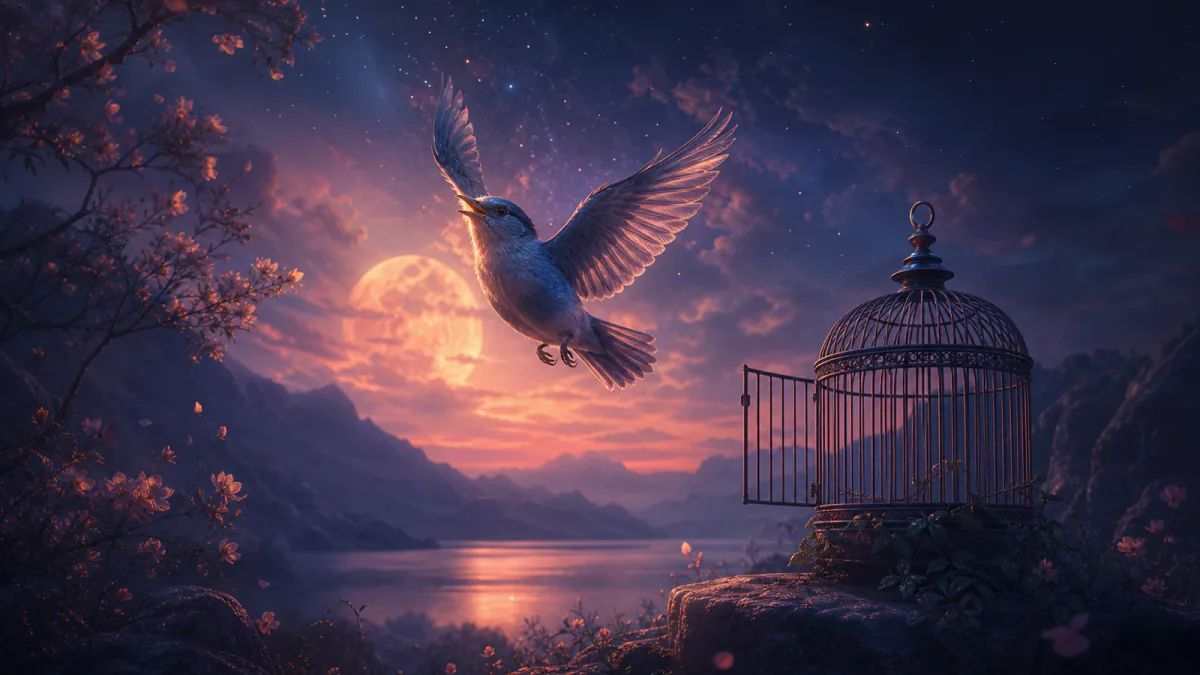 Dreamlike illustration representing the symbol Bird