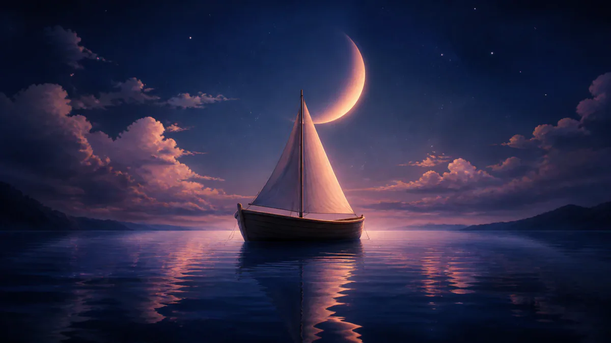 Dreamlike illustration representing the symbol Boat