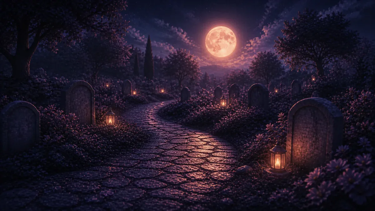 Dreamlike illustration representing the symbol Cemetery