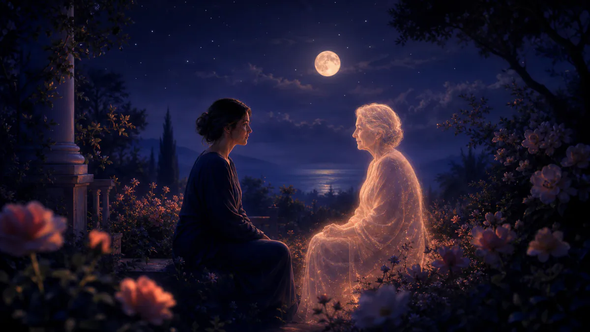 Dreamlike illustration representing the symbol Deceased Person