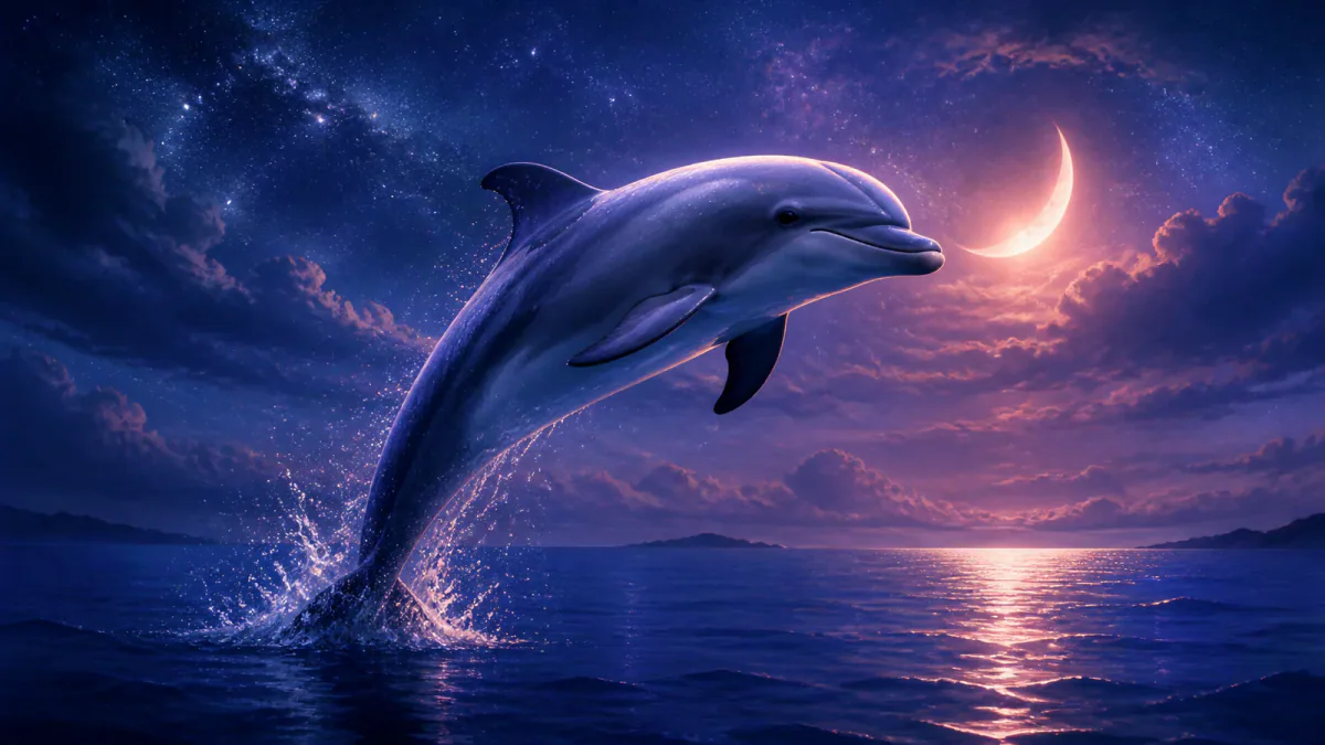 Dreamlike illustration representing the symbol Dolphin