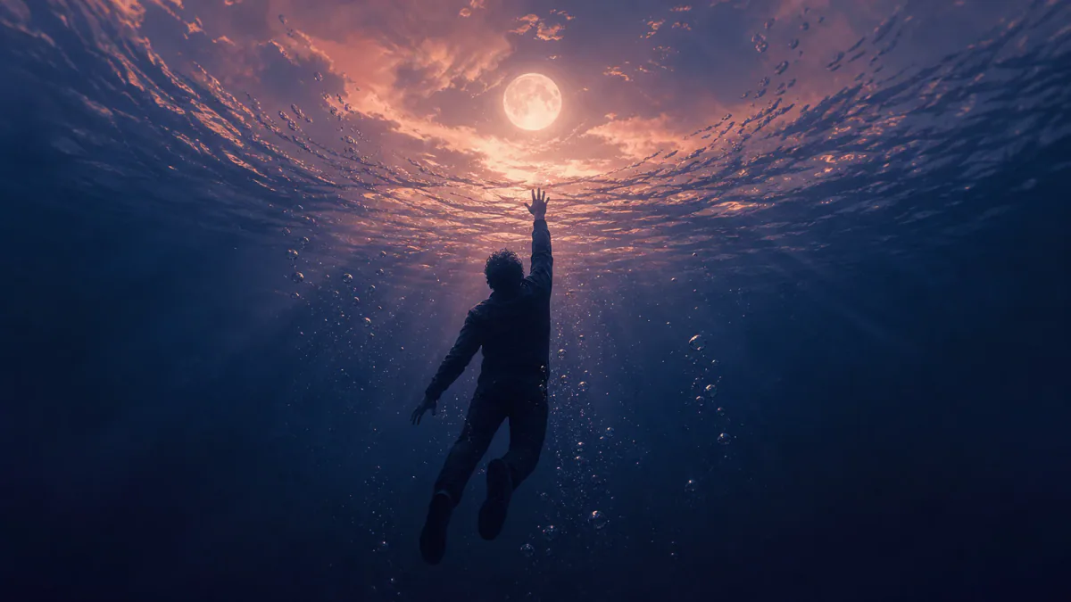 Dreamlike illustration representing the symbol Drowning