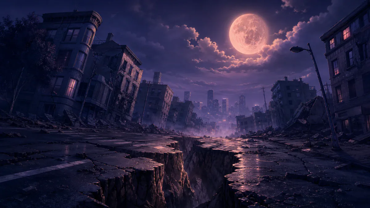 Dreamlike illustration representing the symbol Earthquake