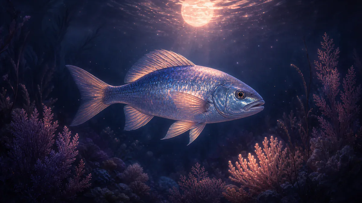 Dreamlike illustration representing the symbol Fish