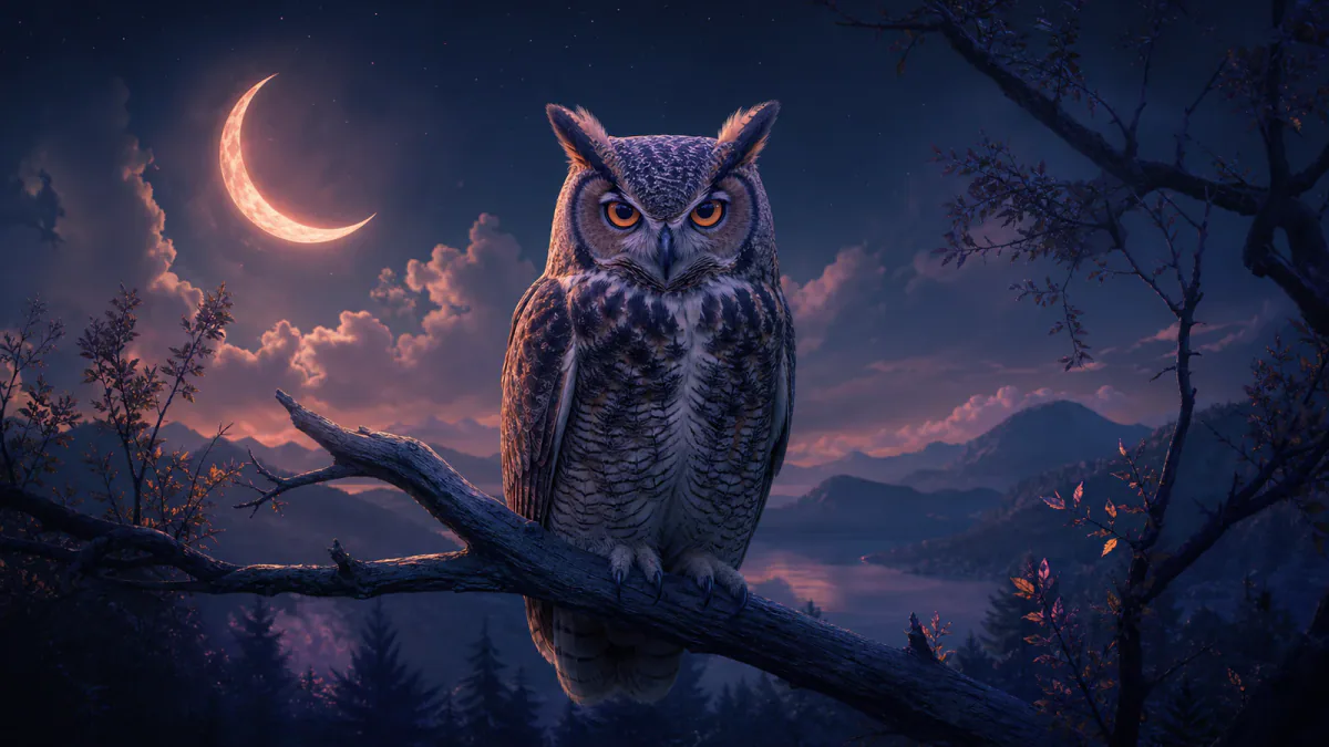 Dreamlike illustration representing the symbol Owl