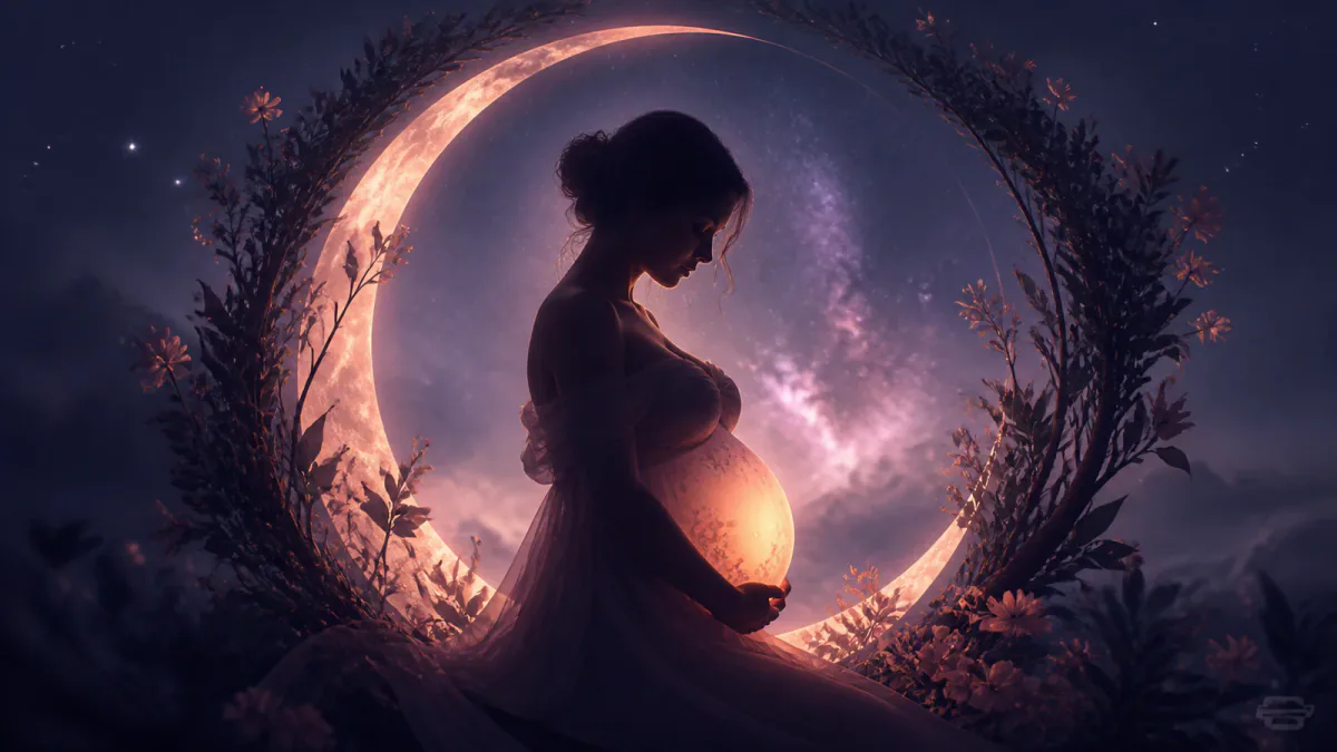 Dreamlike illustration representing the symbol Pregnancy