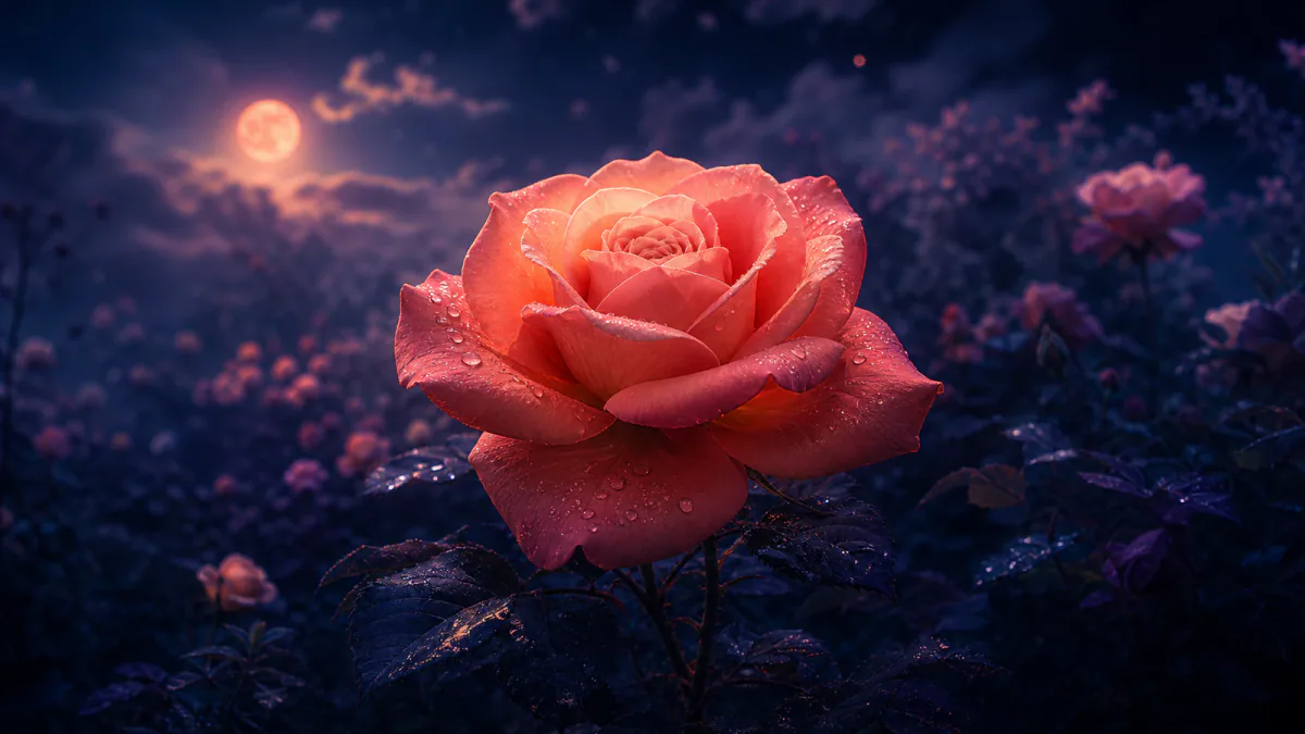 Dreamlike illustration representing the symbol Rose