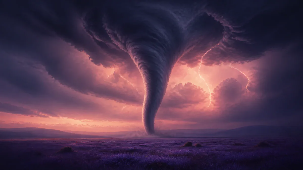 Dreamlike illustration representing the symbol Tornado