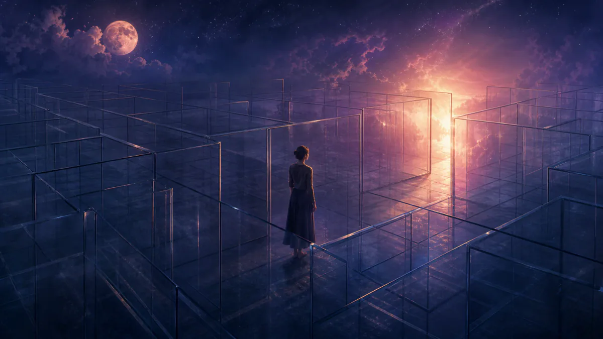 Dreamlike illustration representing the symbol Trapped