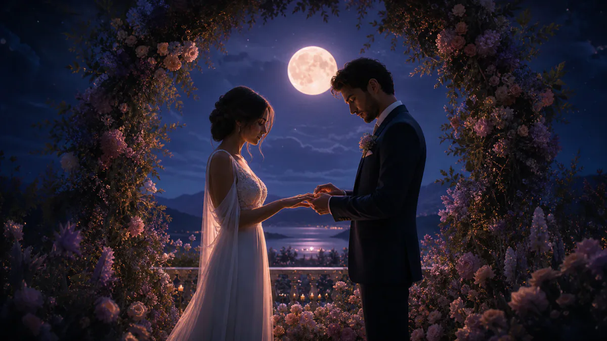 Dreamlike illustration representing the symbol Wedding