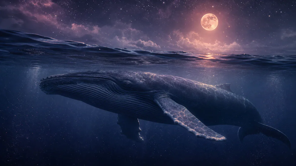 Dreamlike illustration representing the symbol Whale