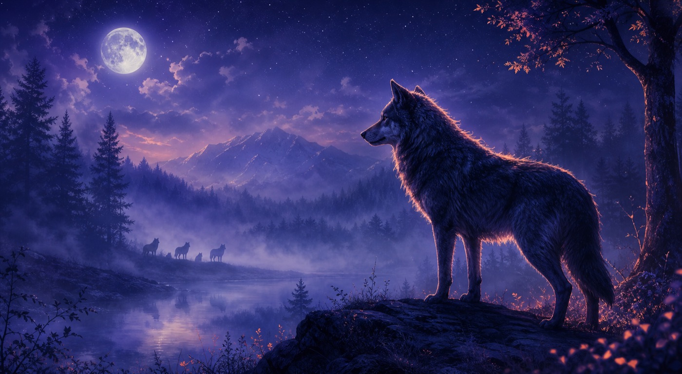 Wolf — dream symbol illustration